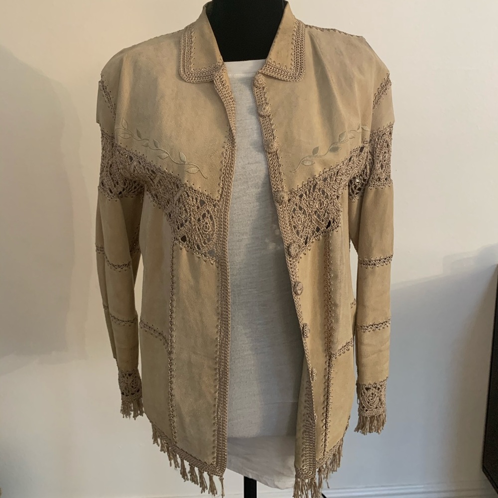 Suede Camel Crochette Blazer